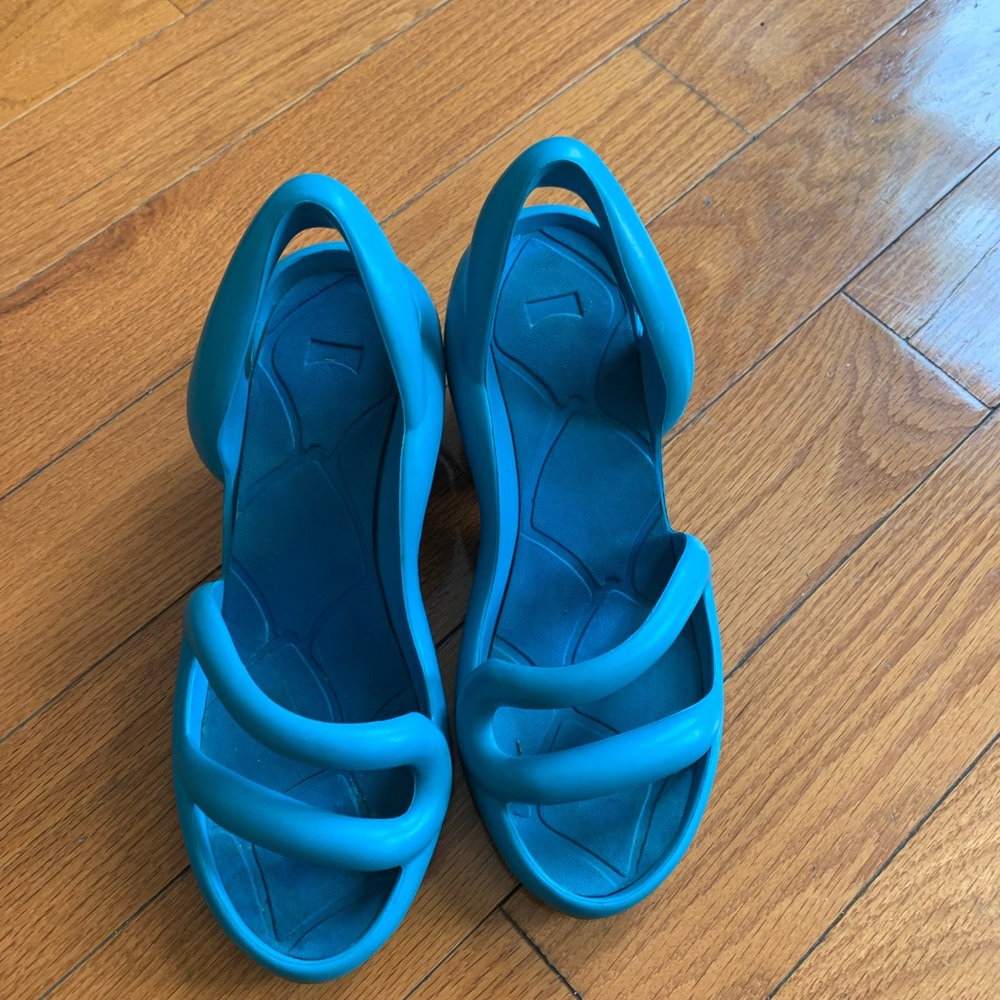 Fun and unique blue sandals from Camper. Super comfortable. Worn only once.